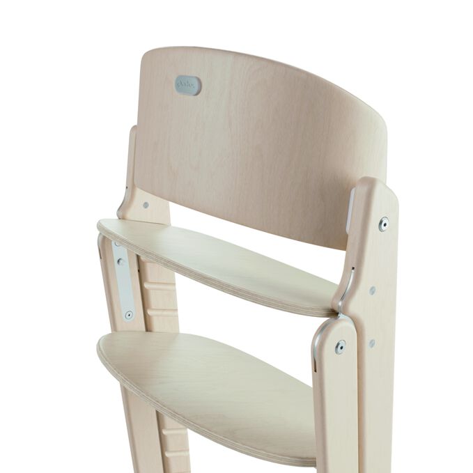 An image of the CYBEX Gold Click & Fold Chair Highchair, highlighting the Sustainable Beechwood feature.