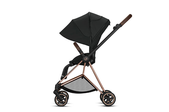 An image of the CYBEX Platinum Mios 2  Jeremy Scott - Cherubs Stroller, highlighting the XXL sun canopy feature.