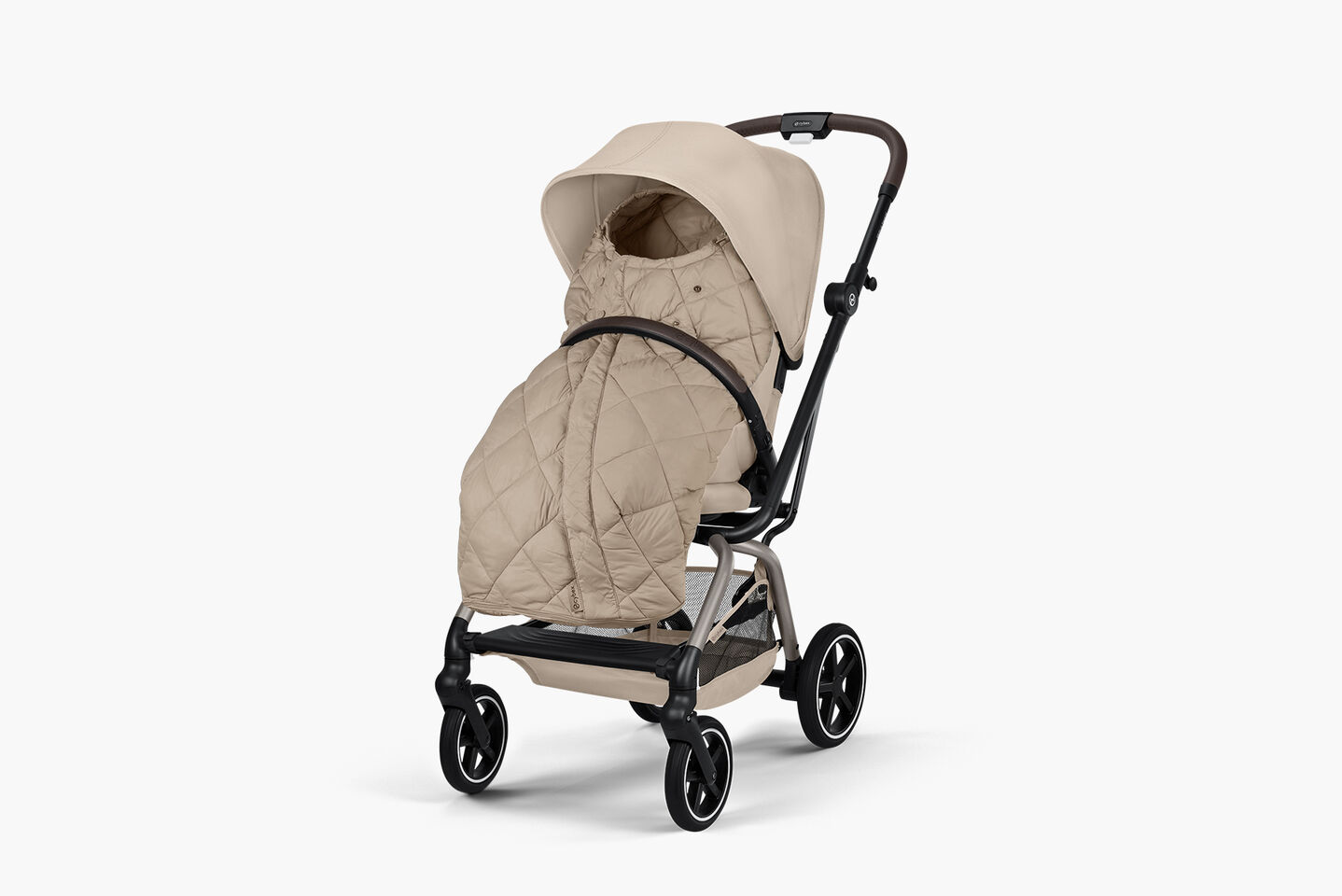 Product image of an Eezy S Twist +2 buggy with a Snogga footmuff attached.