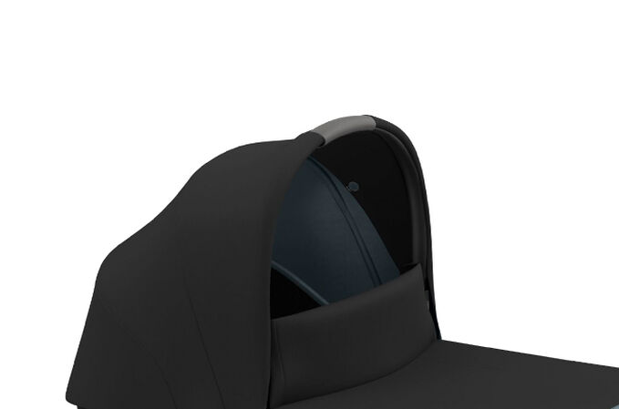 An image of the CYBEX Platinum Priam Lux Carry Cot Stroller, highlighting the Carrying handle feature.