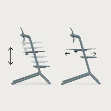 An image of the CYBEX Gold Lemo Chair Highchair, highlighting the Effortless adjustment feature.