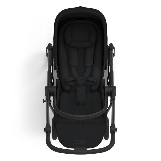 An image of the CYBEX Gold Melio Carbon Stroller, highlighting the Memory Foam Cushion feature.