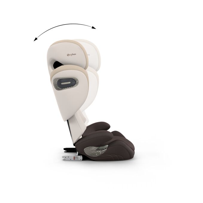 En bild av CYBEX Platinum Solution S Child Car Seat som lyfter fram funktionen Perfekt komfort och s&ouml;mnst&ouml;d.