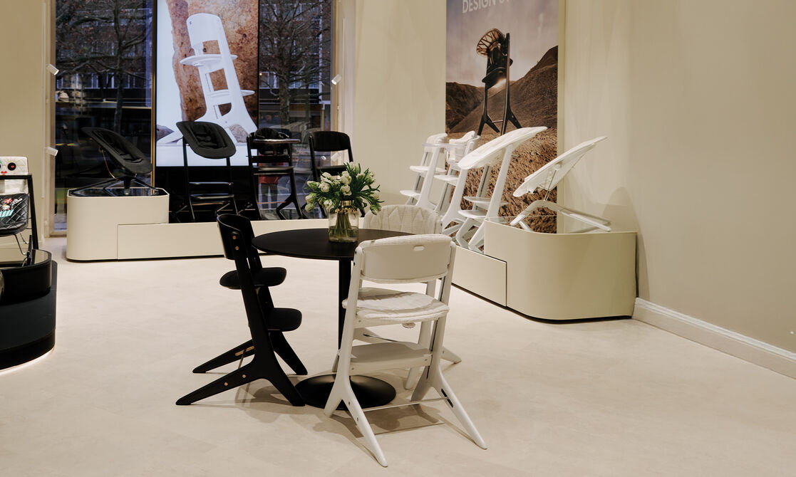 Multiple CYBEX chairs on display.