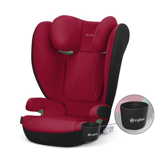 Obrázek CYBEX Silver Solution B2 i-Fix Child Car Seat, který zvýrazňuje funkci Nápoje v bezpečí a na dosah ruky.