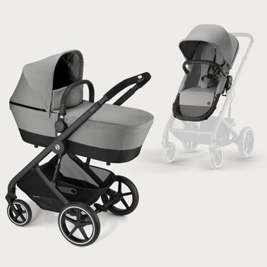 Afbeelding van de CYBEX Gold Balios S 2-in-1 Stroller Travel Set, met de nadruk op de functie Converteerbare stoel.