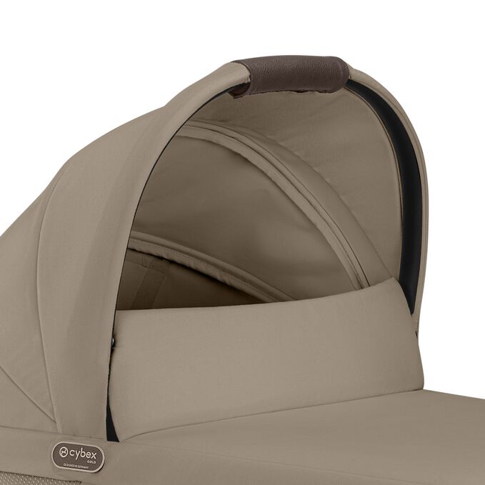 An image of the CYBEX Gold Gazelle S Cot Sibling Stroller, highlighting the Smooth and Easy to Carry feature.