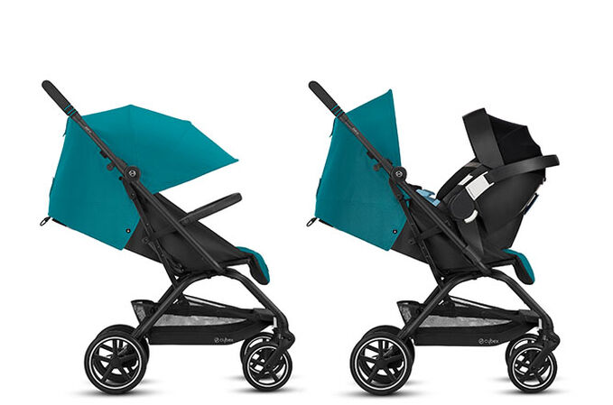 An image of the CYBEX Gold Eezy S+2 Buggy, highlighting the 2-in-1 Travel System feature.