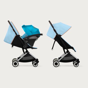 An image of the CYBEX Gold Orfeo Buggy, highlighting the Travel System Ready feature.