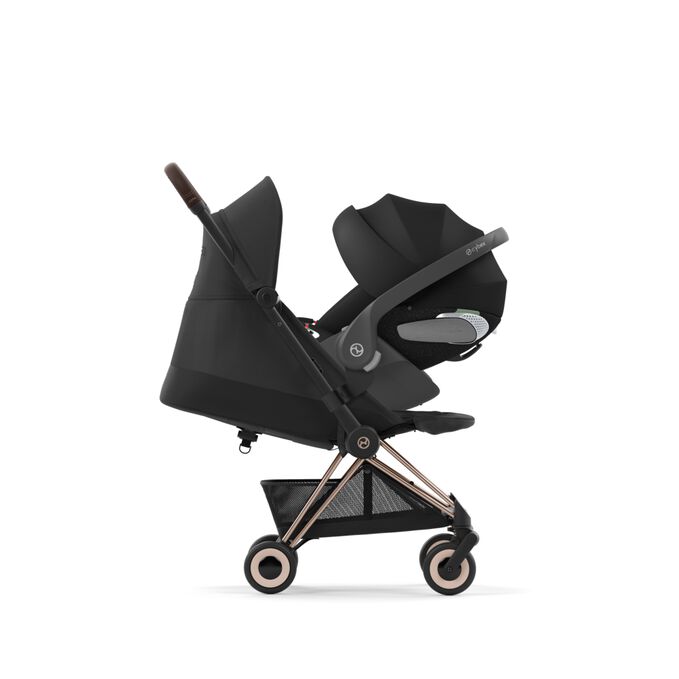 An image of the CYBEX Platinum Coya Car Seat Adapters Accessories for Strollers, highlighting the Car to Stroll feature.