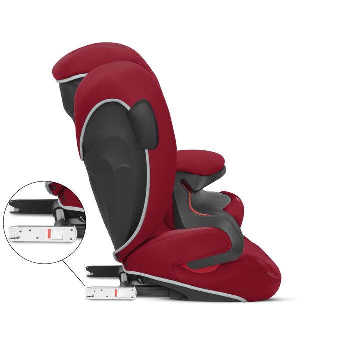 Ein Bild des CYBEX Silver Pallas B2-Fix + Toddler Car Seat, das das Merkmal Einfache Installation hervorhebt.