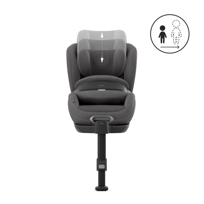 An image of the CYBEX Platinum Anoris T2 i-Size Toddler Car Seat, highlighting the Long Usability feature.