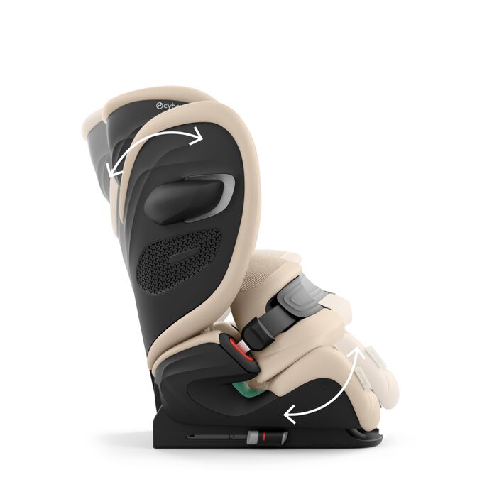 An image of the CYBEX Gold Pallas G3 Toddler Car Seat, highlighting the Perfect sleeping position feature.