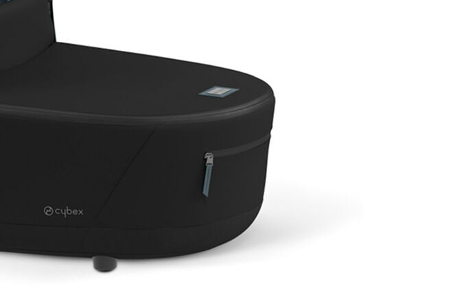 An image of the CYBEX Platinum Mios Lux Carry Cot 2023 Stroller, highlighting the Front pocket feature.