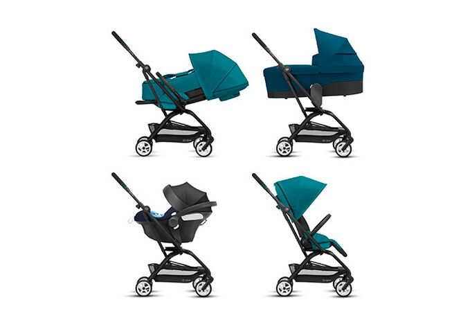 An image of the CYBEX Gold Eezy S Twist 2 Buggy, highlighting the 4-in-1 Travel System feature.