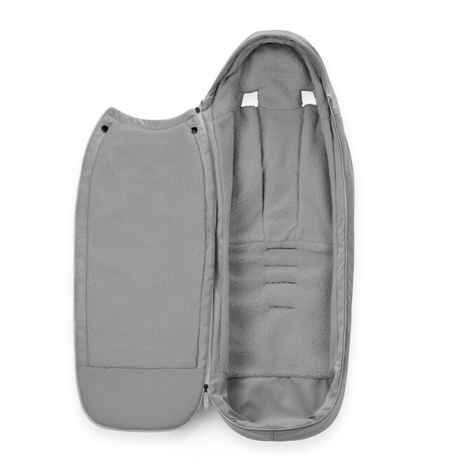 An image of the CYBEX Gold Gold Footmuff Accessories for Strollers, highlighting the 4-Way Zipper feature.