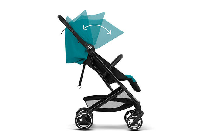 Ein Bild des CYBEX Gold Beezy Buggy, das das Merkmal XL USF50+ Sonnenverdeck hervorhebt.