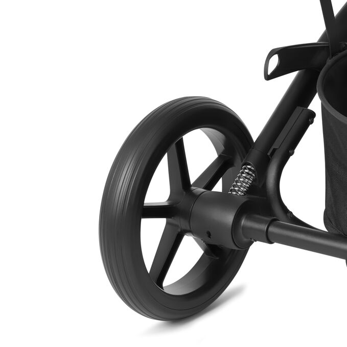 Imagem do CYBEX Gold Balios S 1 Lux Stroller, destacando a funcionalidade Suspensão integral suave.