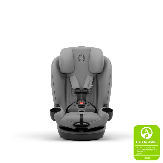 An image of the CYBEX Gold Callisto G 360 Select Child Car Seat, highlighting the GREENGUARD Gold Certified feature.