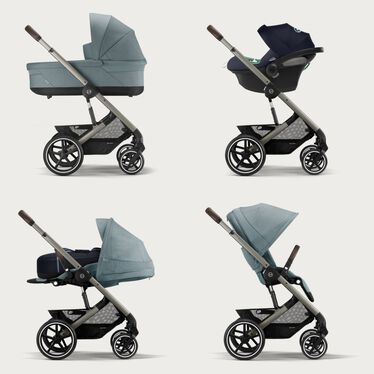 An image of the CYBEX Gold Balios S Lux 2023 Stroller, highlighting the Travel System feature.
