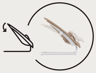 An image of the CYBEX Gold Gold Bouncer Stand Accessories for Home, highlighting the Adjustable Backrest feature.