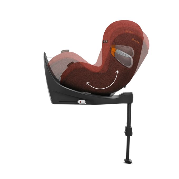 An image of the CYBEX Platinum Sirona Zi Toddler Car Seat, highlighting the Easy to Adjust for a Comfortable Travel Experience feature.