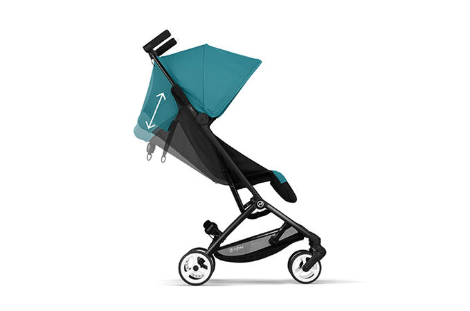 An image of the CYBEX Gold Libelle 1 Buggy, highlighting the One-Hand Recline feature.