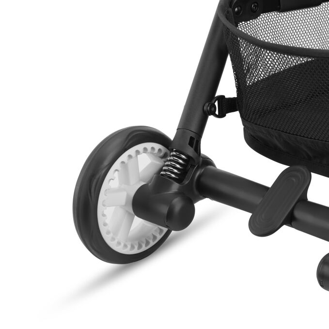 An image of the CYBEX Gold Eezy S 2 Buggy, highlighting the Smooth all-wheel suspension feature.