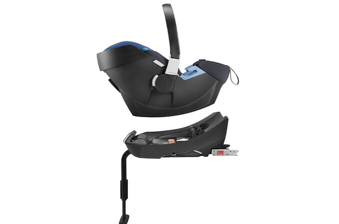 An image of the CYBEX Gold Aton 2 with SensorSafe Infant Car Seat, highlighting the Load Leg Base feature.