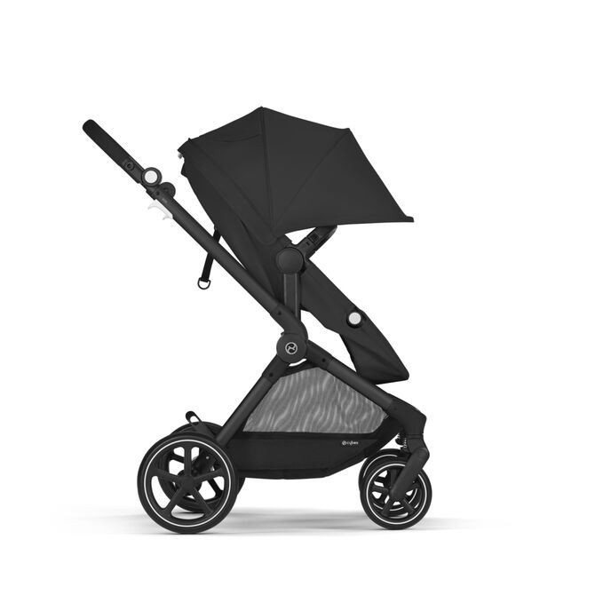 An image of the CYBEX Gold Eos Stroller, highlighting the XXL Sun Canopy with Mesh Insert feature.