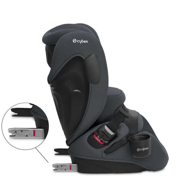 Ein Bild des CYBEX Silver Pallas B4 i-Size Toddler Car Seat, das das Merkmal Passt perfekt ins Auto hervorhebt.