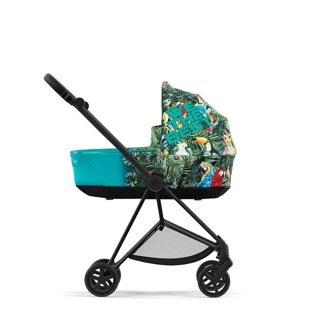 Pram by DJ Khaled with a tropical design and parrot motif.