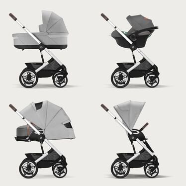 An image of the CYBEX Gold Talos S Lux Stroller, highlighting the Travel System feature.