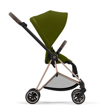 CYBEX Platinum Stroller Mios Lux Carry Cot shown on Mios Frame - Khaki Green
