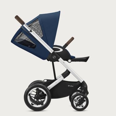 An image of the CYBEX Gold Talos S Lux Stroller, highlighting the One-Hand Recline feature.