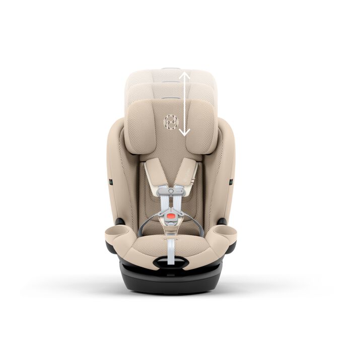An image of the CYBEX Gold Callisto G 360 Child Car Seat, highlighting the 12-Position Adjustable Headrest feature.