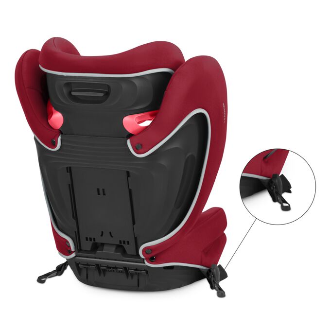 An image of the CYBEX Silver Solution B-Fix Child Car Seat, highlighting the Latch System feature.