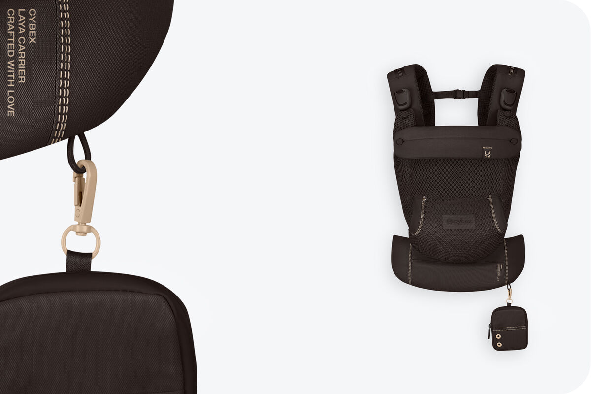 Laya baby carrier in Chocolate Brown.