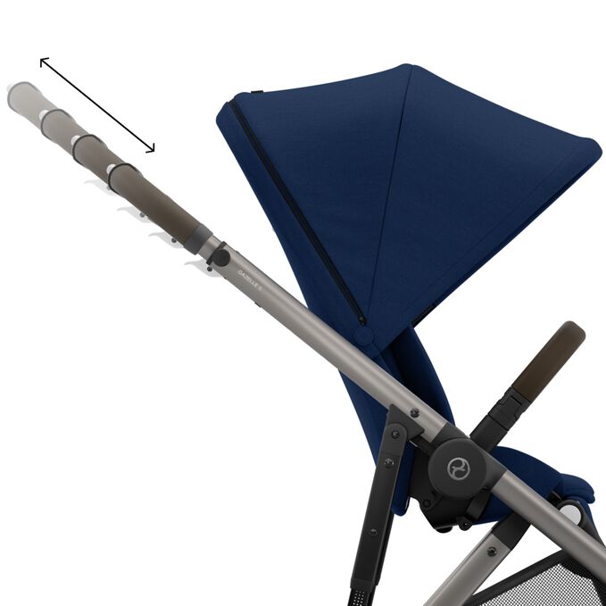 Immagine del CYBEX Gold Gazelle S 1 Sibling Stroller che mette in risalto la caratteristica Manubrio regolabile.