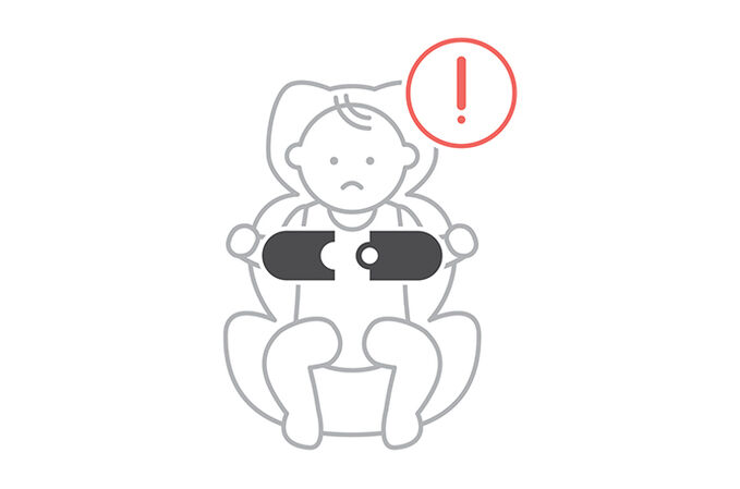 An image of the CYBEX Platinum SensorSafe Infant Safety Kit Accessories for Car Seats, highlighting the Safety harness monitor feature.