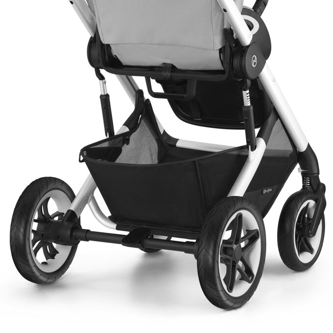 An image of the CYBEX Gold Talos S Lux Stroller, highlighting the Spacious Shopping Basket feature.