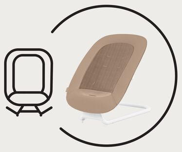 An image of the CYBEX Gold Gold Bouncer Bouncer, highlighting the Infant Chair feature.