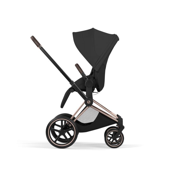 An image of the CYBEX Platinum Priam/e-Priam Seat Pack - Style Collection Stroller, highlighting the Reversible Seat Unit feature.