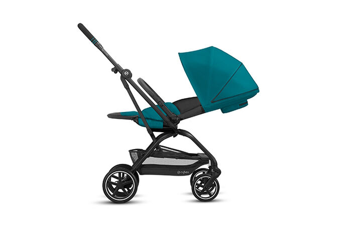 An image of the CYBEX Gold Eezy S Twist+2 Buggy, highlighting the Fully Reclining Backrest feature.