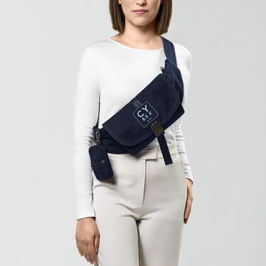 An image of the CYBEX Platinum Belt Bag Rebellious Luxury , highlighting the Multiple Carry Positions feature.