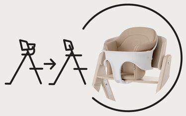 An image of the CYBEX Gold Click & Fold Comfort Inlay Accessories for Home, highlighting the Covered Through Early Years feature.