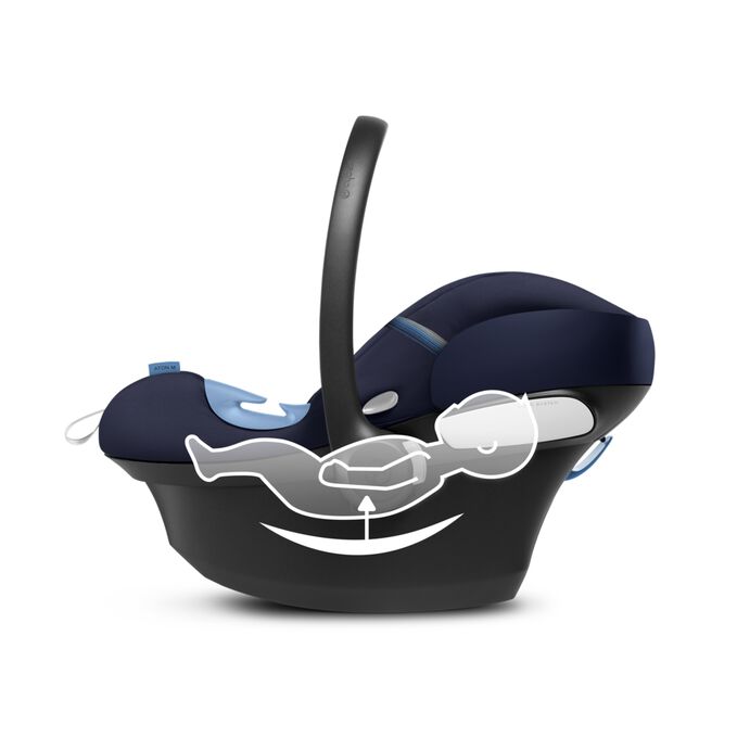 Obraz CYBEX Gold Aton M i-Size Infant Car Seat, podkreślający funkcję Wyjmowana wkładka dla noworodka.