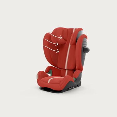 An image of the CYBEX Gold Solution G i-Fix Child Car Seat, highlighting the Optimal Breathability feature.