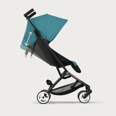 An image of the CYBEX Gold Libelle Buggy, highlighting the Infinite Recline feature.