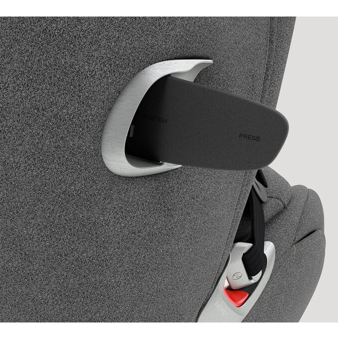 An image of the CYBEX Platinum Anoris T i-Size Toddler Car Seat, highlighting the Reduces impact forces by 20% in the event of a side collision feature.